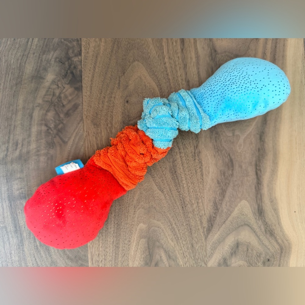 BarkBox Small Dog Plush Squeaky Toys Set Bear + Crinkle Worm - Picture 6 of 7